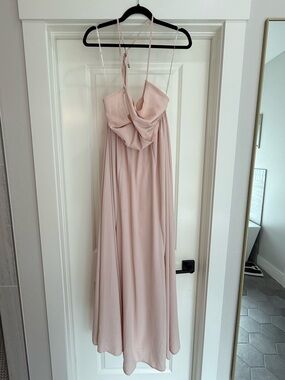 Lulu's Dusty Blush Strapless Flowing Maxi Dress